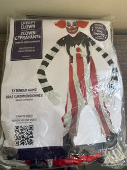 New Youth Creepy Clown Costume Size Medium Ages 8-10 *Read /No Sound*
