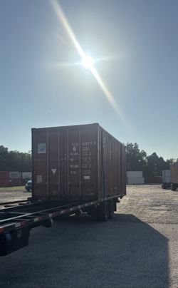 Red 20' Standard Shipping Container — Used, Weather-Tight, Delivery Available