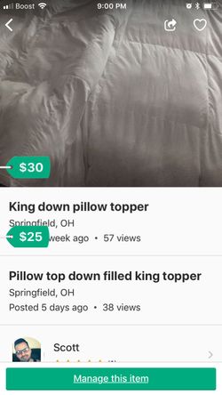 Down top for mattress