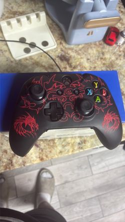 Xbox one Controller Black Red Dragon Design