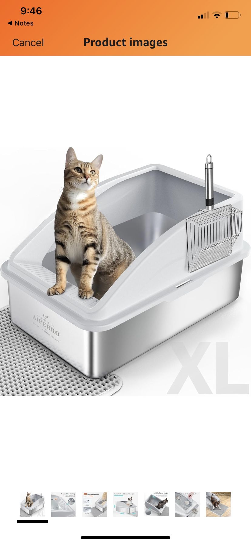 new Stainless Steel Litter Box | XL Enclosed Cat Litter Box with Lid for Big Cats | High Sided,