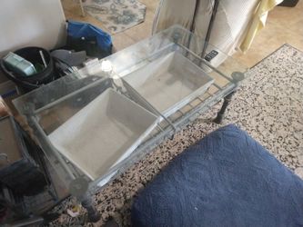 Glass And Iron Coffee Table