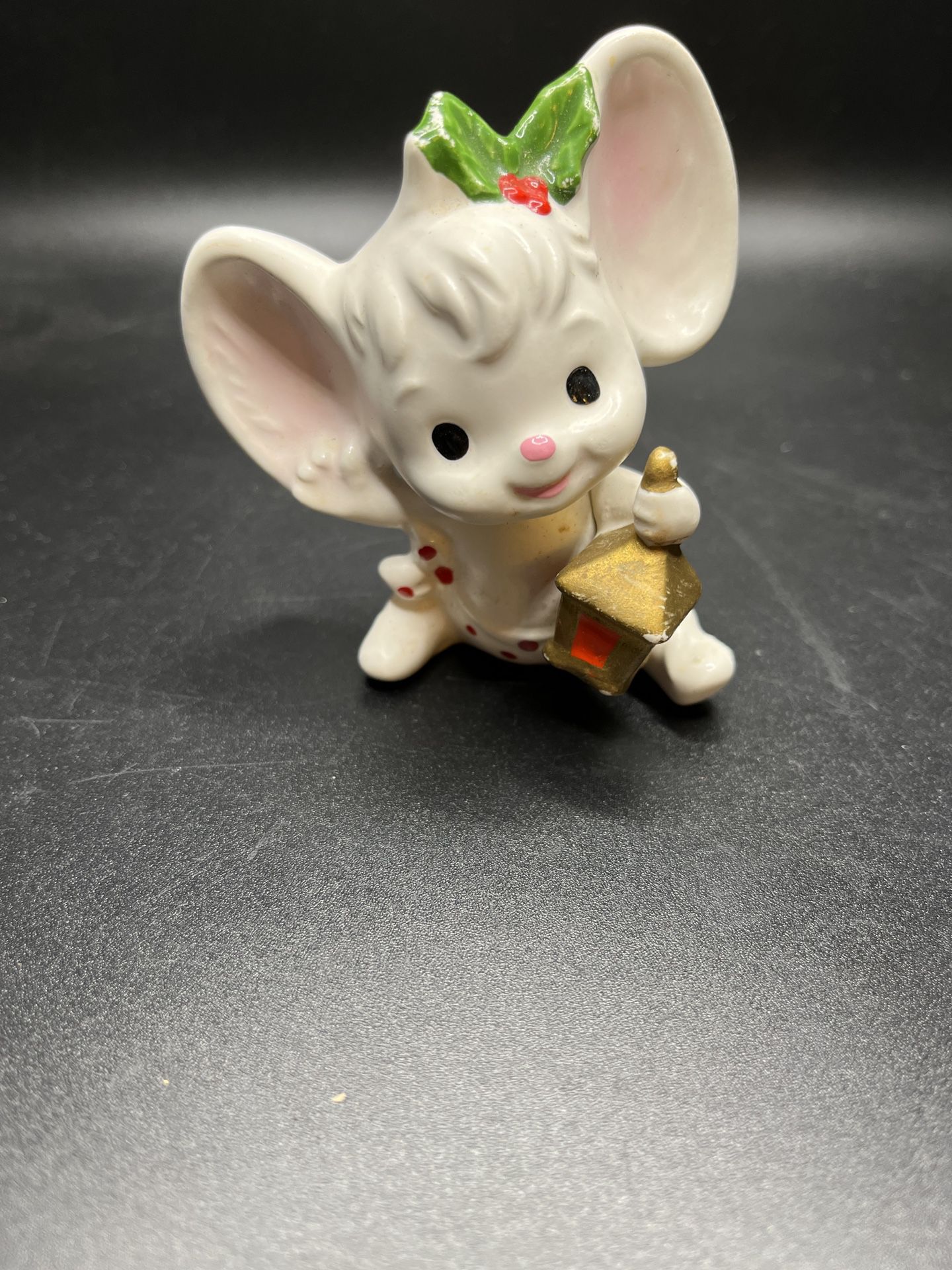 Adorable Vintage Napco Christmas Mouse Figurine