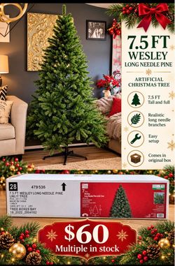 7.5ft Unlit Christmas Tree 🎄 $60 Brandnew In Box