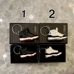 Mini Jordan 11 Fashion sneaker 3D, hand painted key chains! 2 per box! Pick One Out Of 2 Styles!