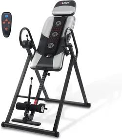 Teclor inversion table with massage and heat function for back pain relief heavy duty