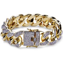 Iced out Cuban link bracelet