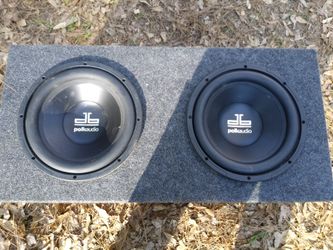Two 10in polk audio subwoofers w/box