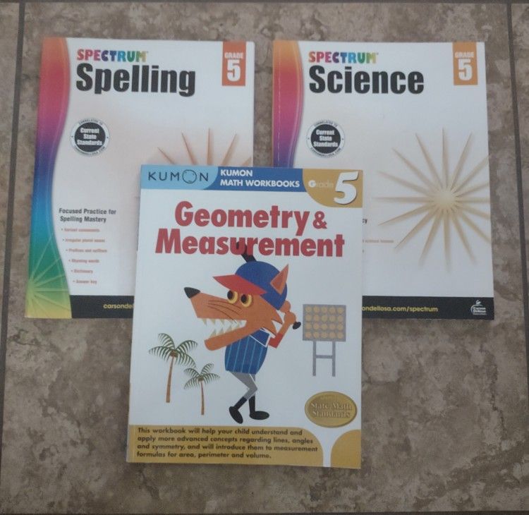 Spectrum and KUMON grade 5 learning books