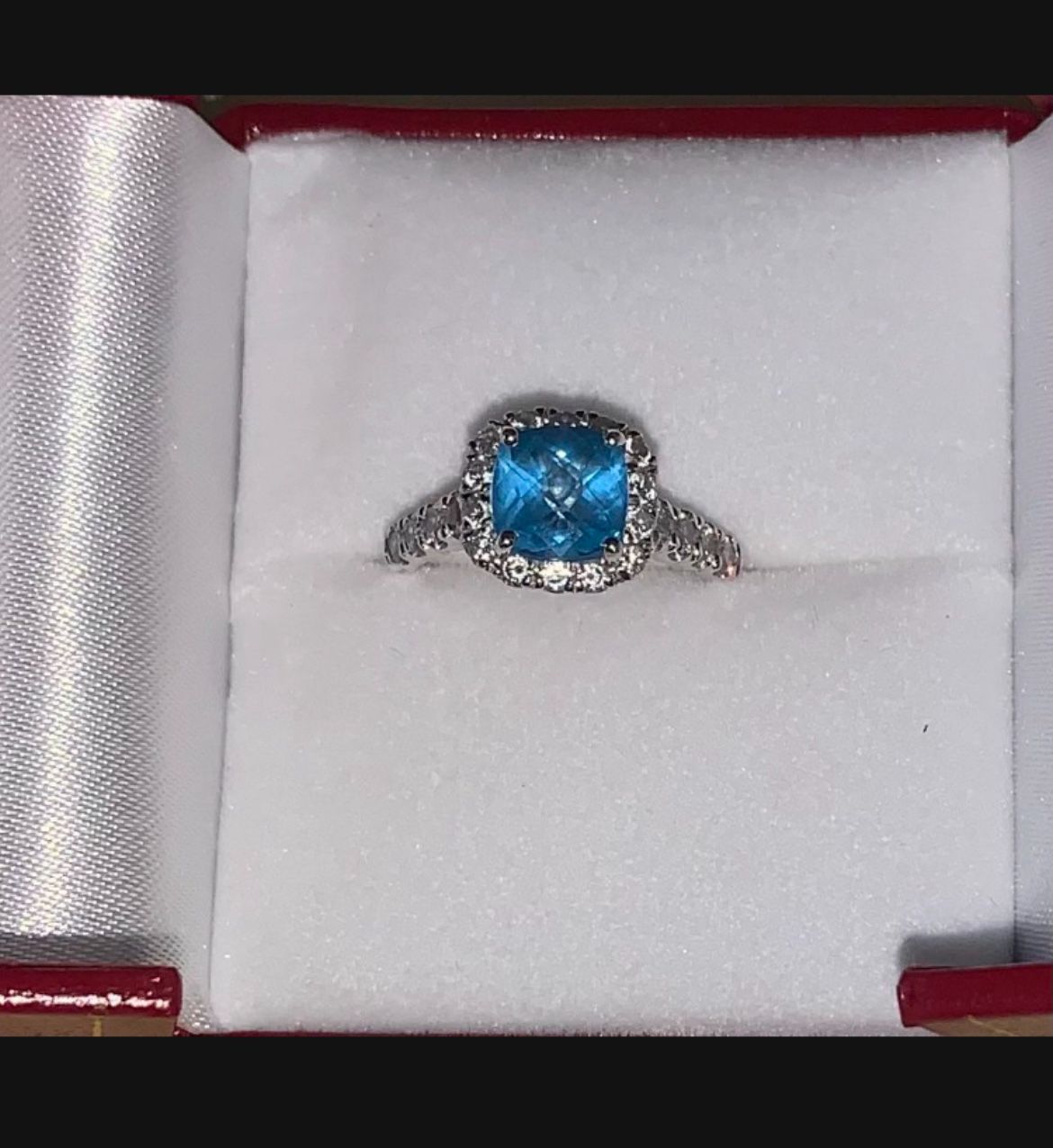 Aquamarine And Diamond Ring
