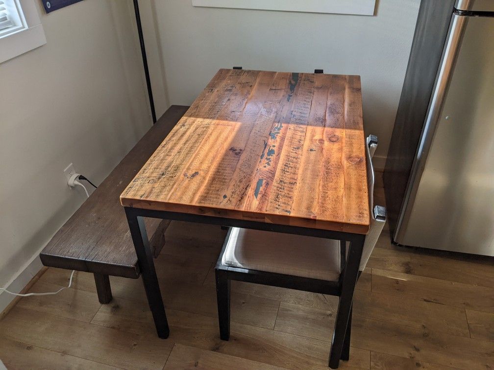 Small Kitchen Table, Chairs, and Bench