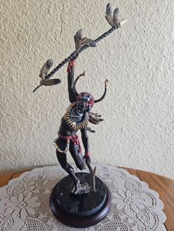 Solid Bronze "Spirit of the Grizzly Bear" Native American Dancer Bronze Sculpture on Marble Base