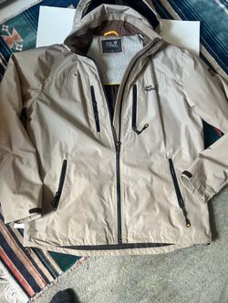 Jack Wolfskin waterproof jacket, beige windbreaker hooded, XXL Excellent condition