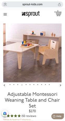 Sprout Adjustable Montessori  Table and Chair Set