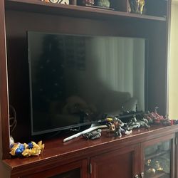 Cherry Oak Wood Entertainment Center 