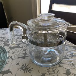 Vintage 6 Cup Glass Pyrex Coffee Pot, Tea Pot, Percolator. All Pieces Are Included. perfect