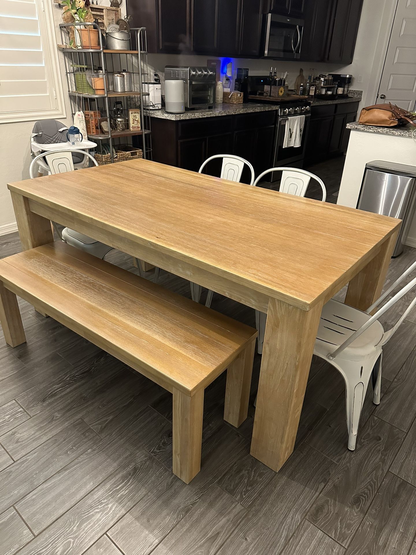 West Elm Oak Dining Room Table & Chairs