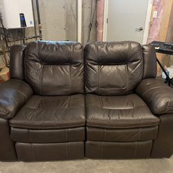 Brown Leather Electric Recliner 