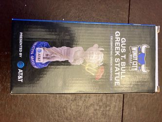 Gus T Bull Greek Statue with autographs.