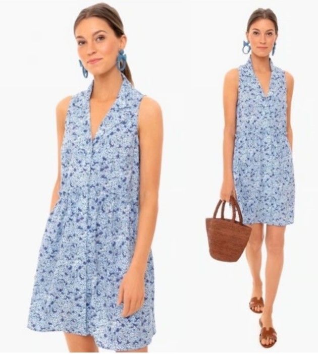 NEW Tuckernuck Floral Dress in Blue Hydrangea.
