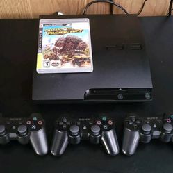 PS3 w/3 Controllers & 1 Game