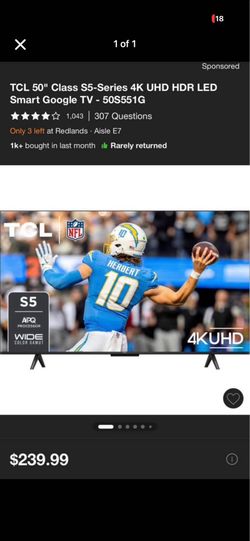 TCL google smart tv 50”