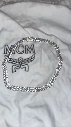 925 Silver lab diamond 8mm Cuban Chain