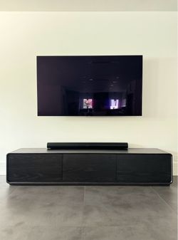 Modern Low Profile Black Oak TV Stand