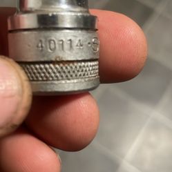 Vintage S-K 7/16" X 1/2" Knurled Base Socket 40114 1960s Diamond Era USA