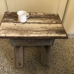 Vintage, rustic, cool,shabby chic  repurposed  end table 