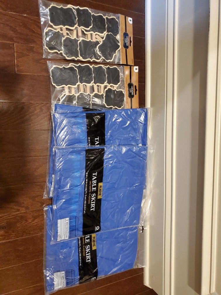 Party Supplies For Boys 4 Table Skirts And 2 Pack Chalkboard Clip