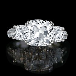 3ct Cushion Radiant Square Center Three Stone Simulated Diamond Engagement Sterling Silver Ring & Simulated Diamond Wedding Ring 635R71302