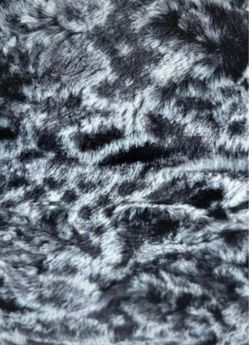 Beautiful Black Gray Faux Fur Fabric Very Soft  29”x39”New