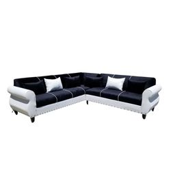 BRAND NEW 9x9ft SECTIONAL SOFAS  BLACK FABRIC COMBO.  CUSTOM MADE AVAILABLE