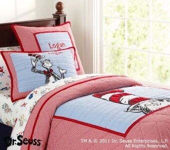 Pottery Barn Kids quilted twin bedding Dr. Seuss- 2 sets