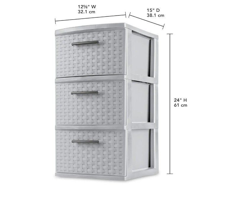 Sterilite Sterilite 3 Drawer Weave Storage Tower And Sterilite 4 Drawer Weave Tower Plastic,