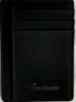 Brand New Travelambo black leather card holder with RFID protection
