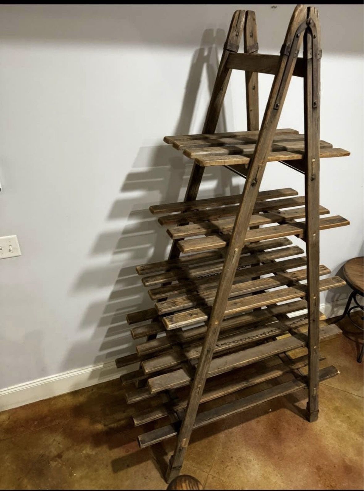Wooden LADDER SHELF DISPLAY 5 - Shelves