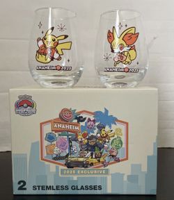 Pokemon World Championships 2025 Anaheim Pikachu & Fenniken Stemless Glasses Cup