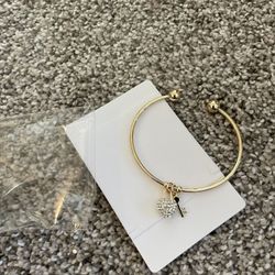 Gold Colored Heart And Key Locket Bracelet (small)