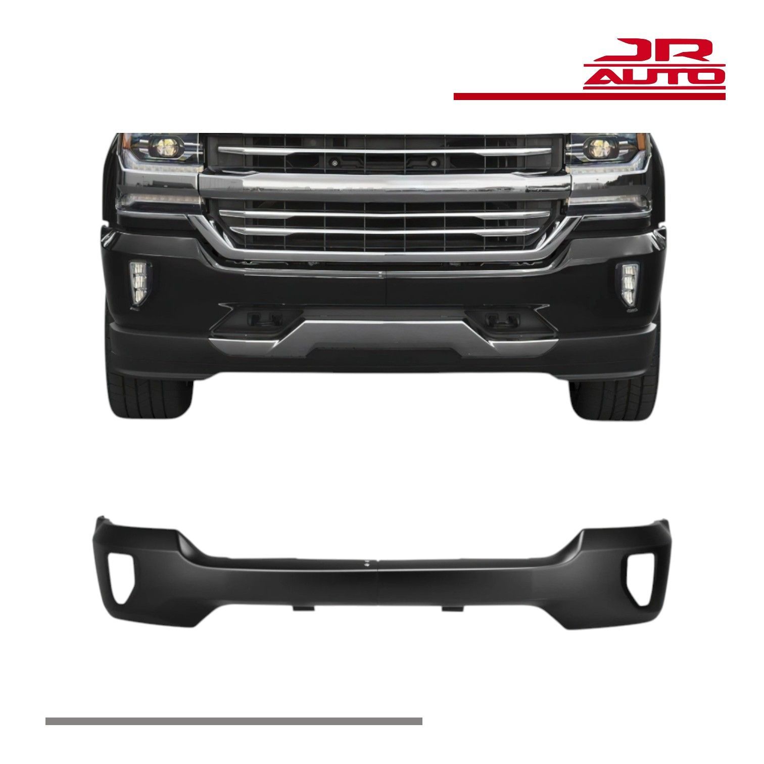 2016-2019 Chevy Silverado 1500 Front Bumper Black w/ Fog Holes OEM New