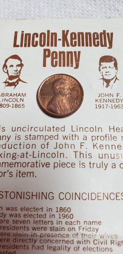 Lincoln And Kennedy Penny 1976 D
