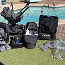 Nuna Car Seat, Bassinet, Stroller Travel Set