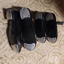Two Sets Of Tap Dancing Shoes And 2 Body Suits/leatard