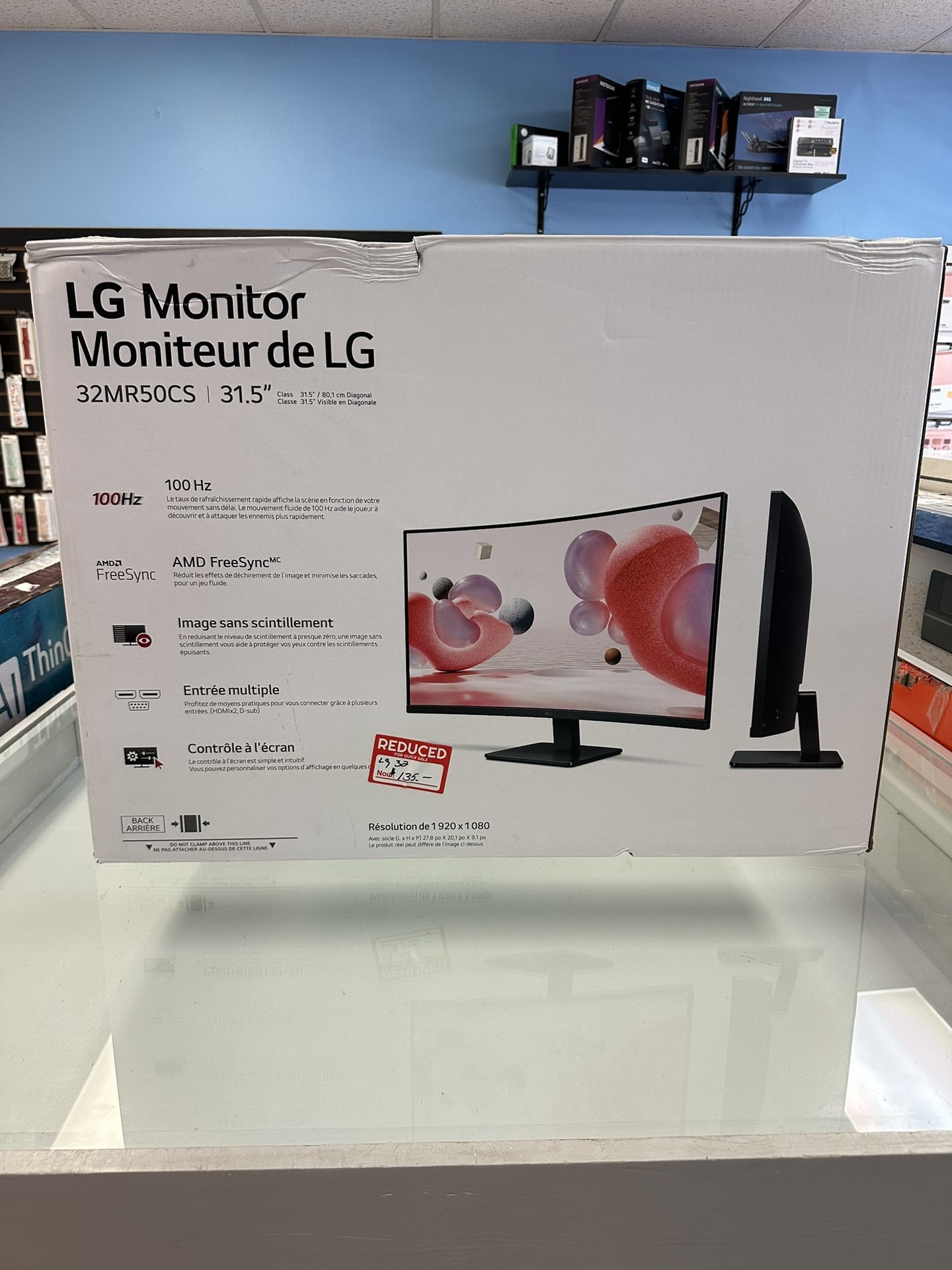 LG 32" FHD Curved 100Hz Monitor with FreeSync - 32MR50CS