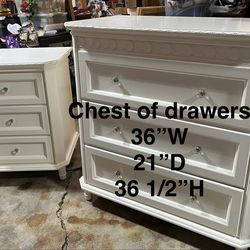 5 piece bedroom set - simply shabby chic dresser, side table, headboard, mattress and bed frame