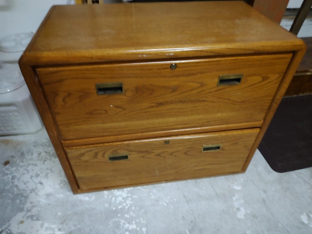 Lateral Oak File Cabinet