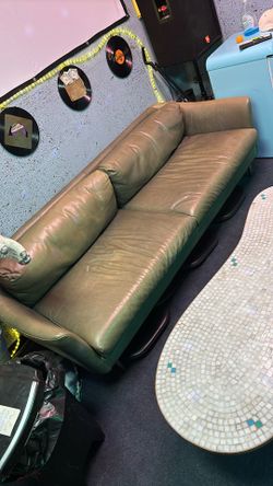 Green Leather Couch West Elm
