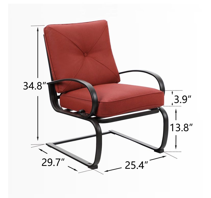 MF Studio Set Of 2 C-spring cushion padded bistro chairs