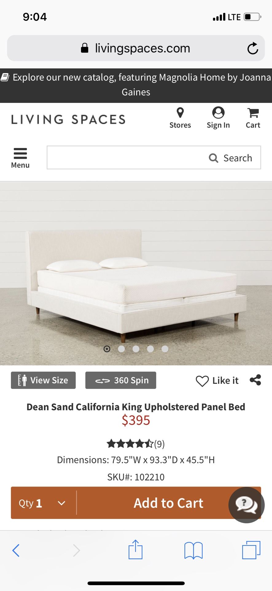 Living spaces 2024 california king bed